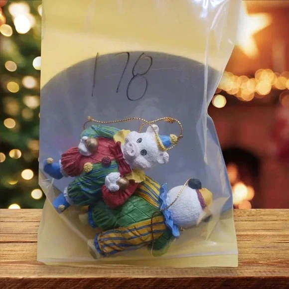 Clowns pig & panda bear ornaments multicolor - Picture 7 of 8